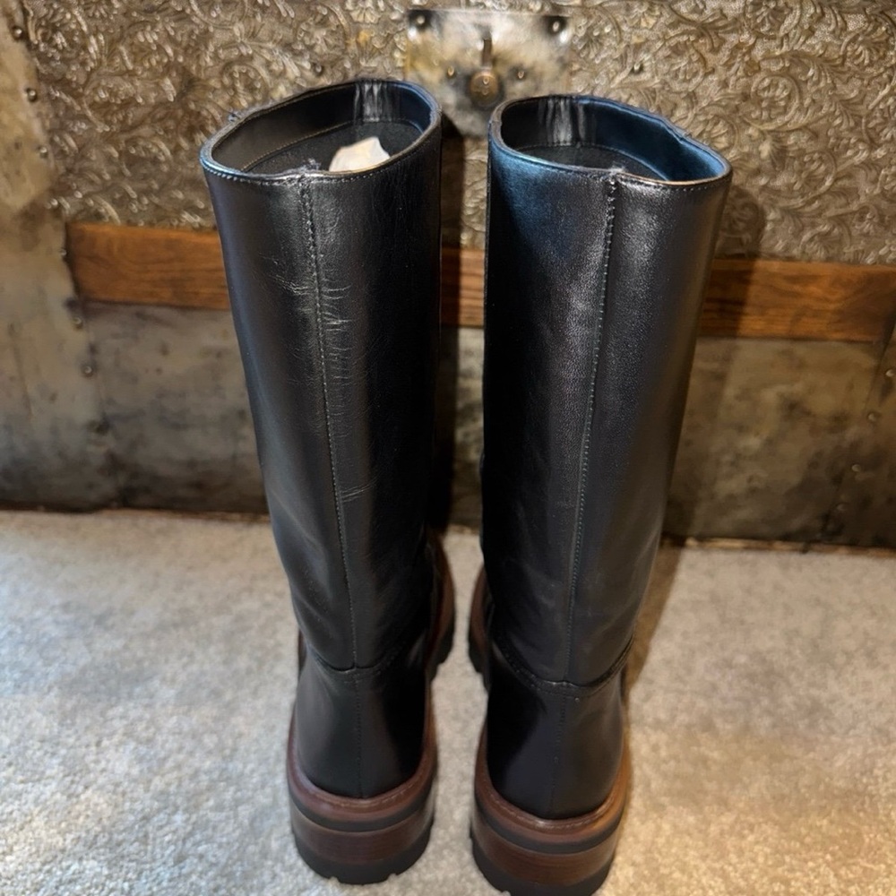 NWOB Arezzo Bailey Mid Tractor Black Boot in 6.5 - Picture 10 of 10